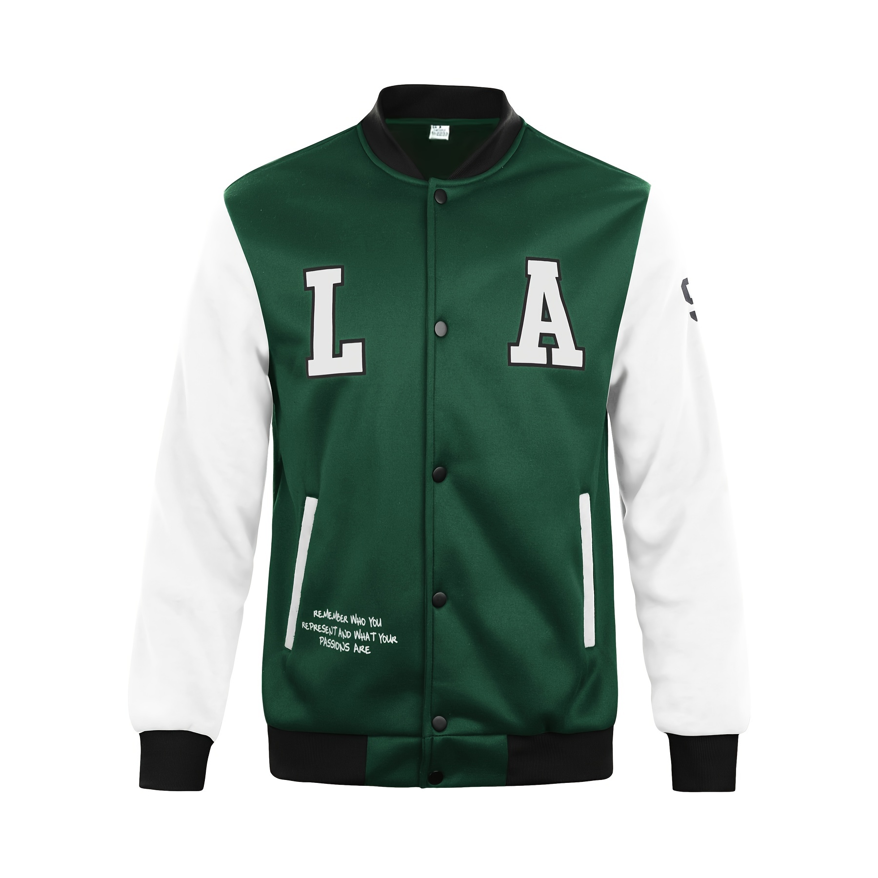 la print color block varsity jackets mens casual baseball collar jacket coat for spring fall details 7