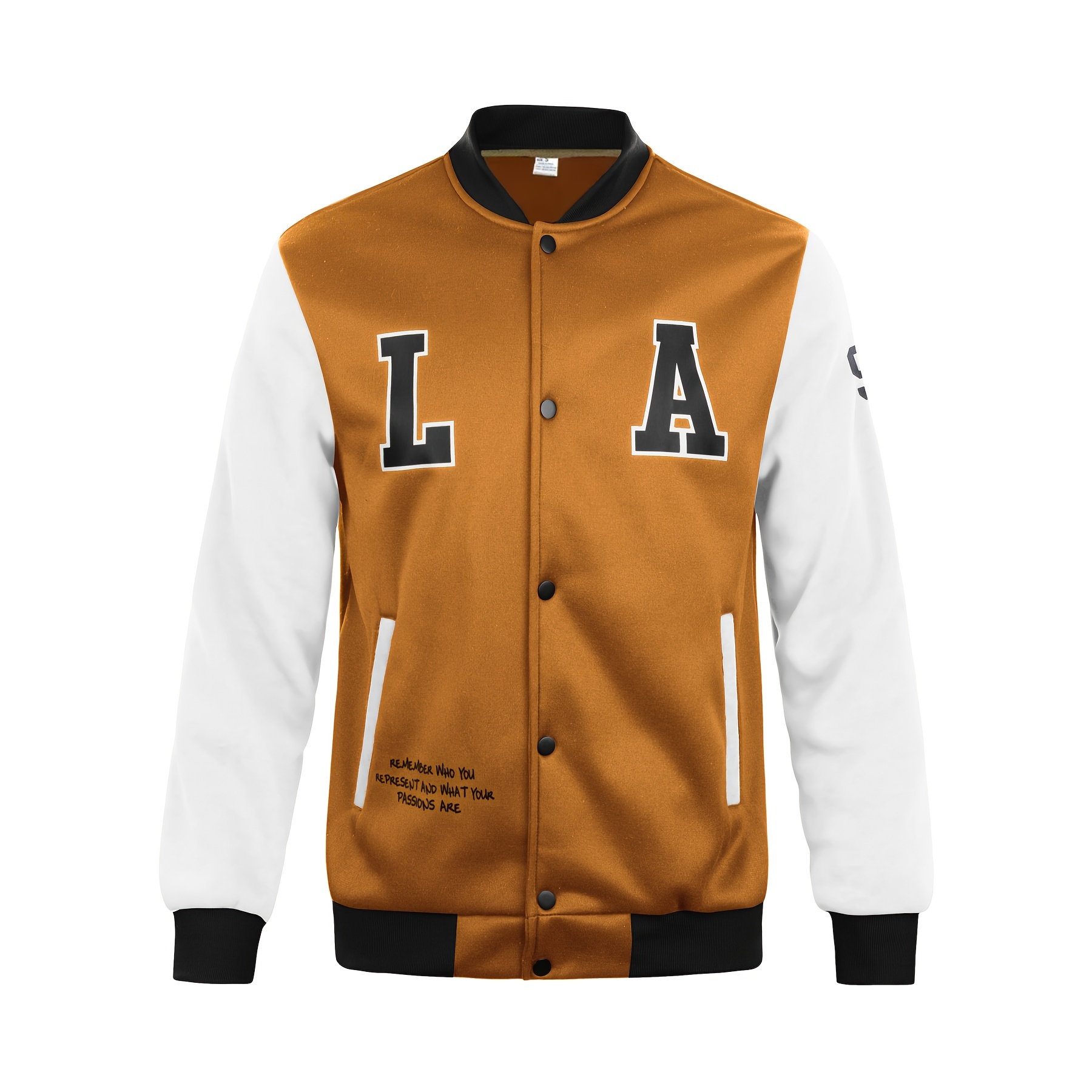 la print color block varsity jackets mens casual baseball collar jacket coat for spring fall details 13