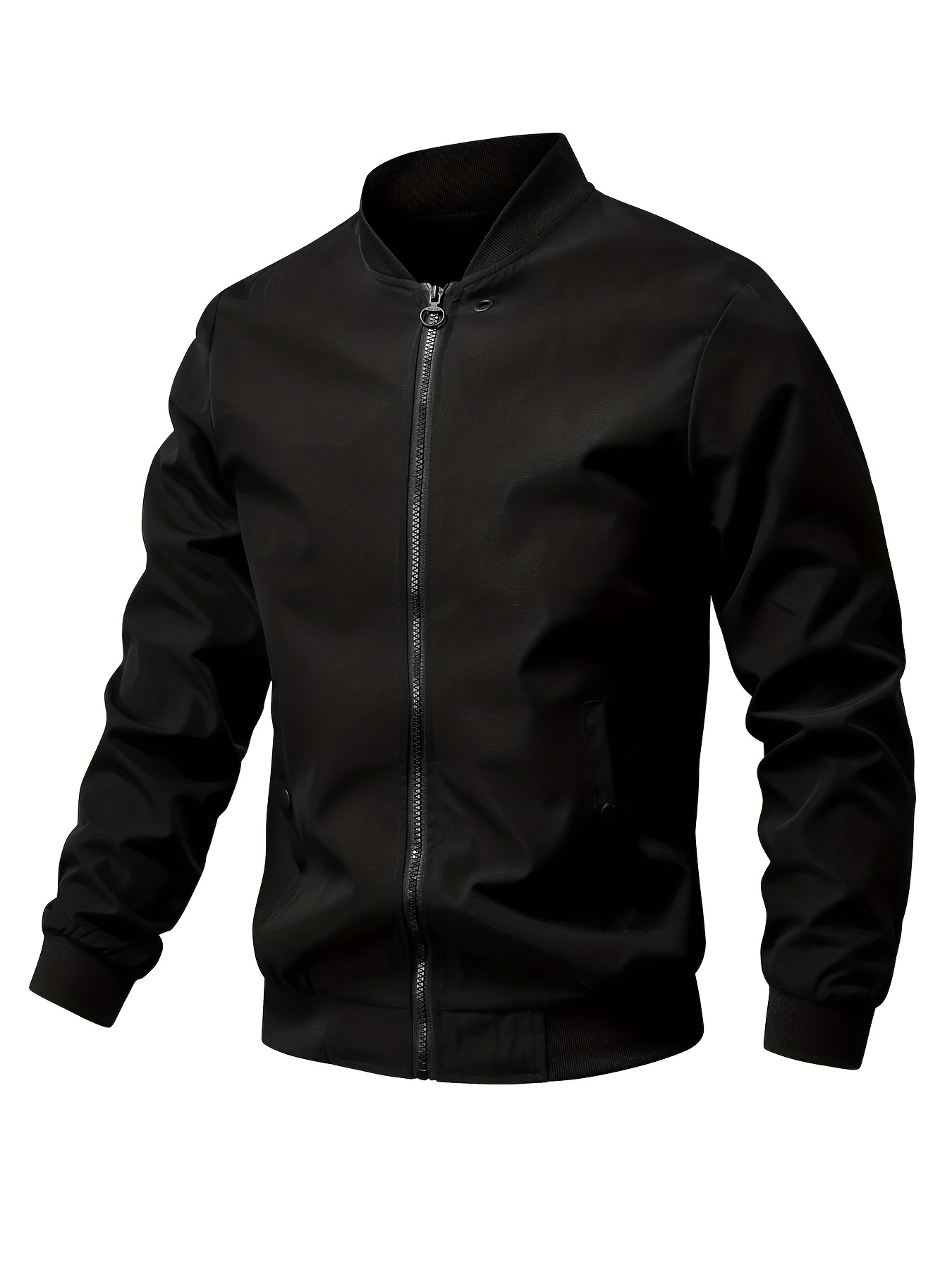 mens zip up regular fit jacket baseball jacket thin casual jacket for youth men details 7