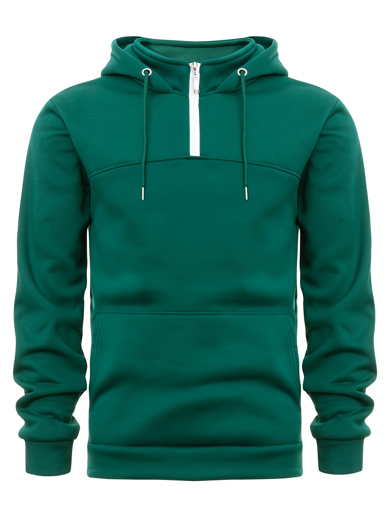 mens casual pullover hooded sweatshirt with 1 4 zipper details 9