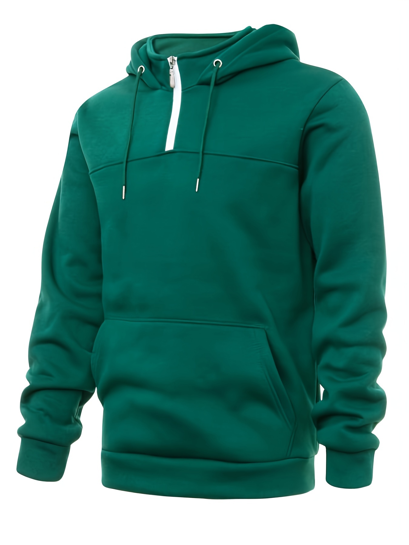 mens casual pullover hooded sweatshirt with 1 4 zipper details 10