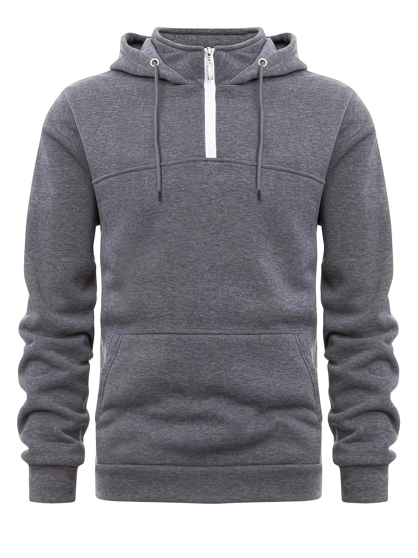 mens casual pullover hooded sweatshirt with 1 4 zipper details 27