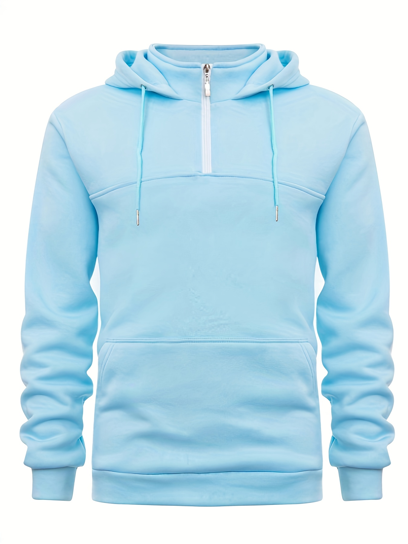 mens casual pullover hooded sweatshirt with 1 4 zipper details 45