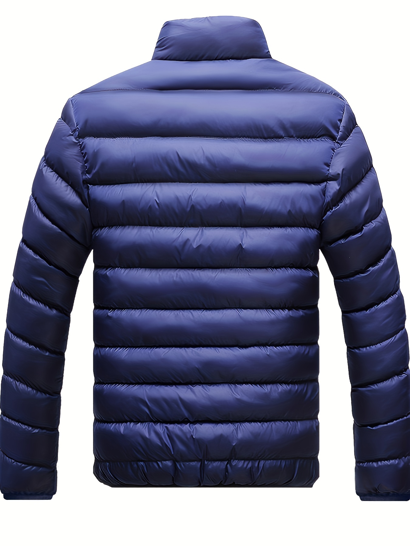 mens casual stand collar warm quilted jacket for fall winter details 1