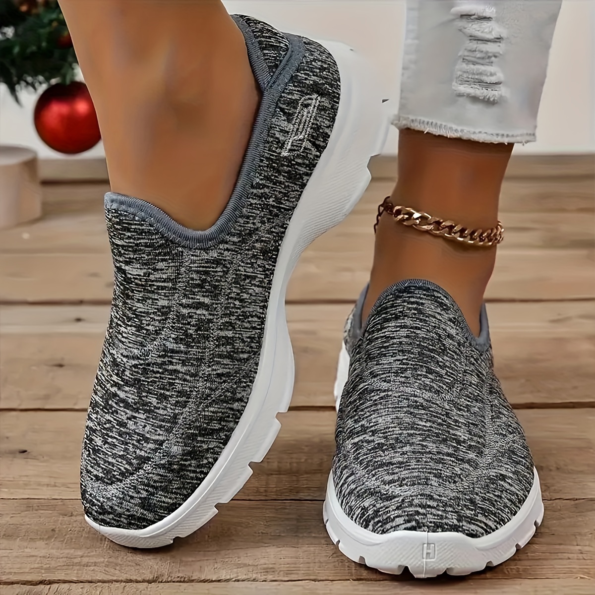 womens casual slip on sneakers breathable low top walking trainers comfy outdoor gym sports shoes details 3