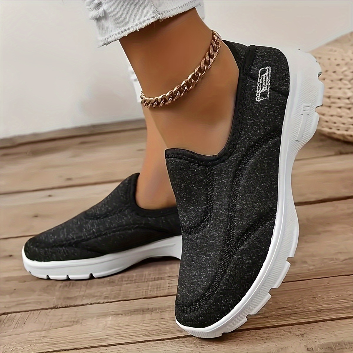 womens casual slip on sneakers breathable low top walking trainers comfy outdoor gym sports shoes details 4