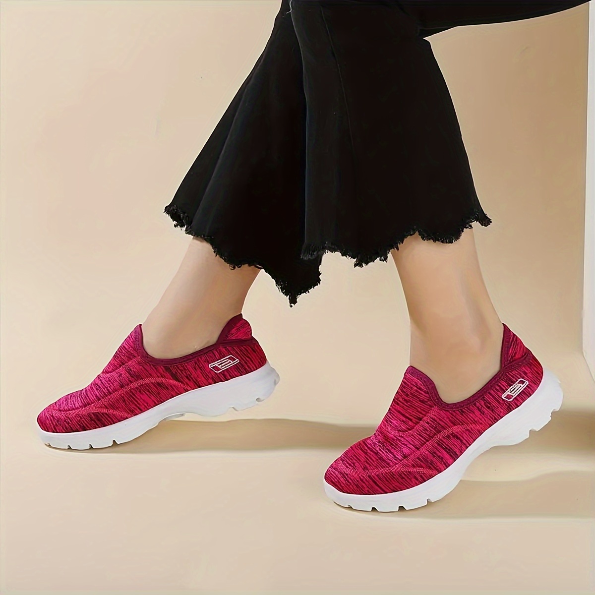 womens casual slip on sneakers breathable low top walking trainers comfy outdoor gym sports shoes details 8