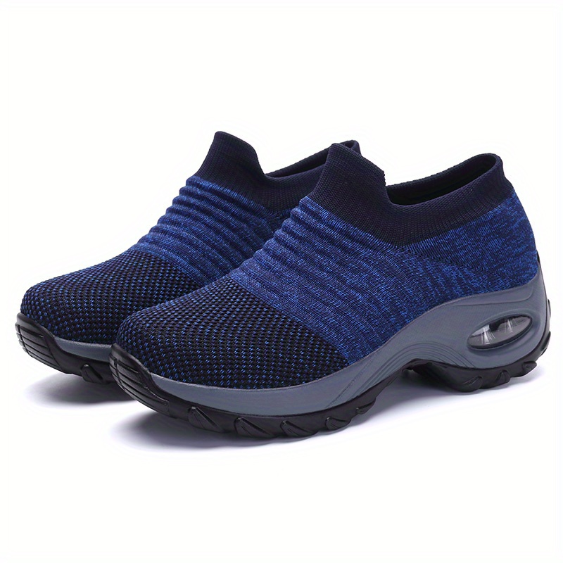 womens breathable knit sneakers comfortable low top slip on shoes womens air cushion shoes details 7