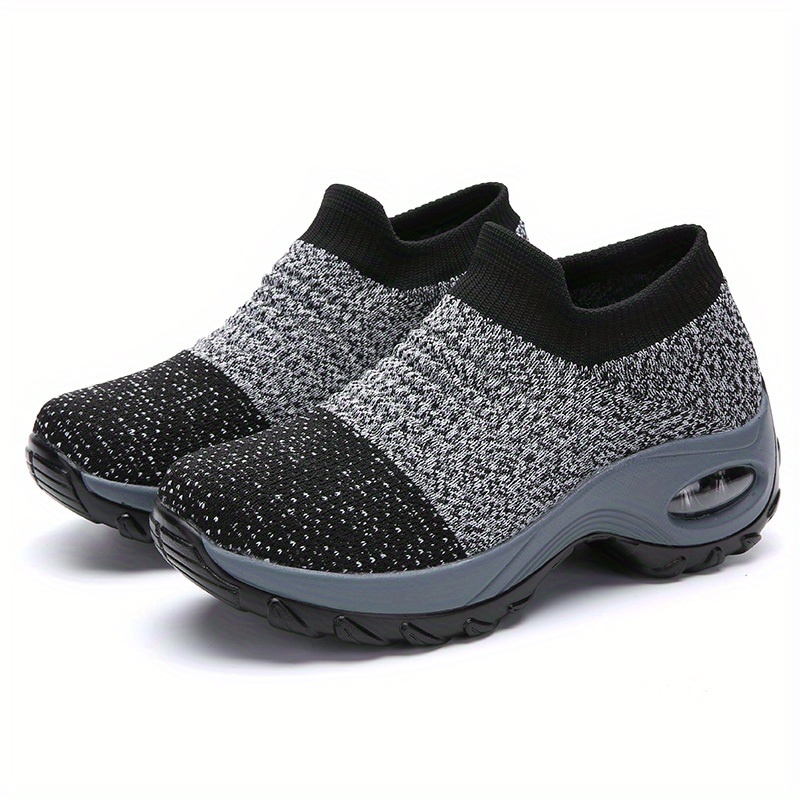 womens breathable knit sneakers comfortable low top slip on shoes womens air cushion shoes details 16