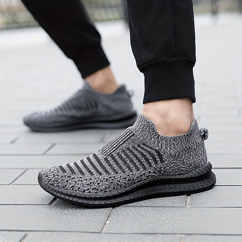 mens knitted breathable lightweight slip on casual shoes for traveling jogging for halloween details 5