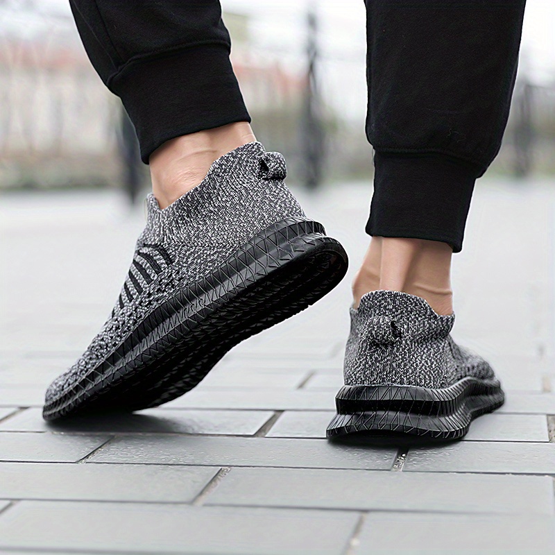 mens knitted breathable lightweight slip on casual shoes for traveling jogging for halloween details 6