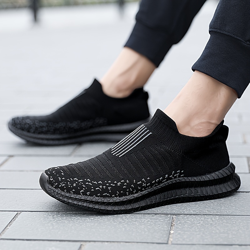 mens knitted breathable lightweight slip on casual shoes for traveling jogging for halloween details 11