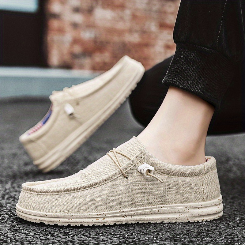 mens trendy solid slip on loafer shoes comfy non slip casual breathable sneakers for mens outdoor activities details 5